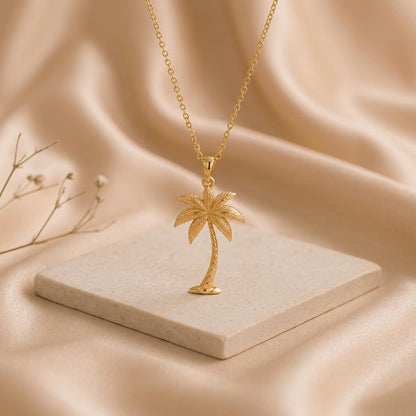 Palm Breeze Necklace | 925 Sterling Silver | Tropical Island Theme | Summer Vacation Gift