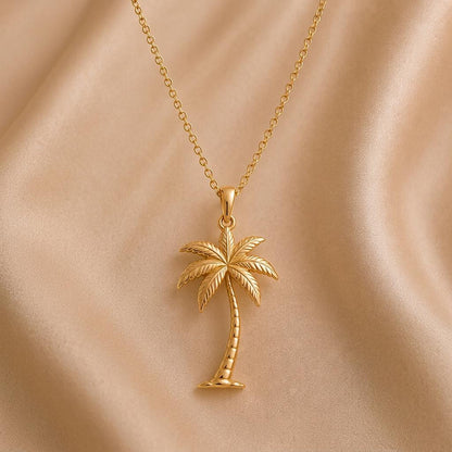 Palm Breeze Necklace | 925 Sterling Silver | Tropical Island Theme | Summer Vacation Gift