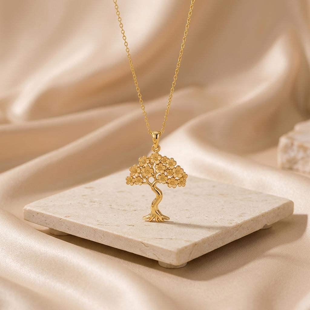 Sakura Bloom Pendant | 925 Sterling Silver | Cherry Blossom Tree | Symbolic Gift