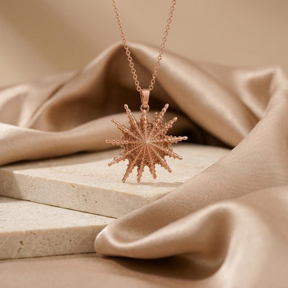 Deneb Star Pendant Necklace | 925 Sterling Silver for Women | Intricate Filigree Star | Meaningful Celestial Gift
