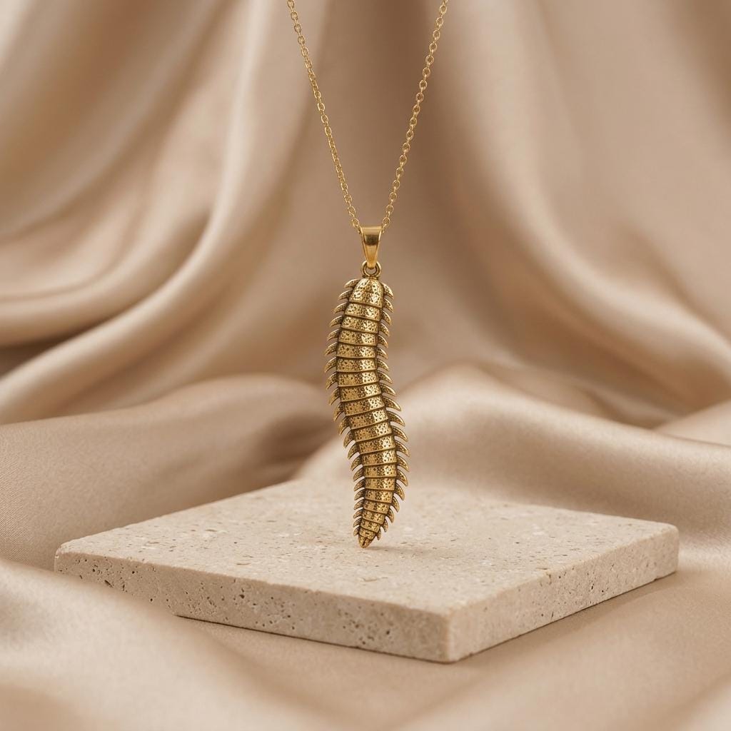 Arthropleura Pendant | 925 Sterling Silver | Paleontology Theme | Science Enthusiast Gift