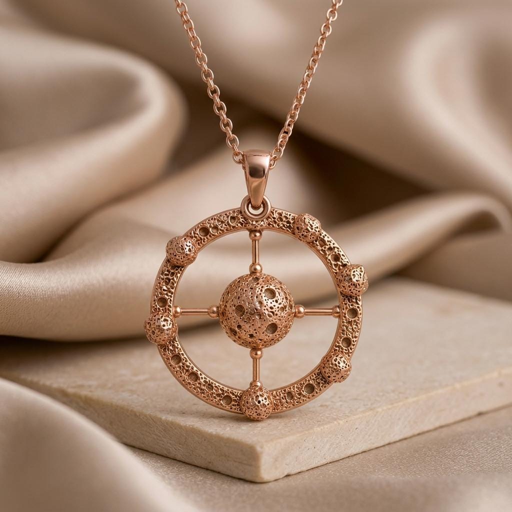Hygiea Asteroid Pendant Necklace | 925 Sterling Silver | Asteroid Celestial Style | Unique Celestial Gift