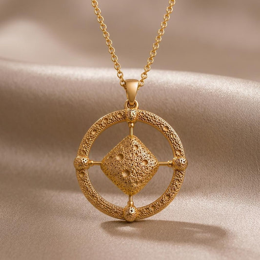 Ryugu Asteroid Pendant Necklace | 925 Sterling Silver | Textured Celestial Style | Unique Gift for Explorers