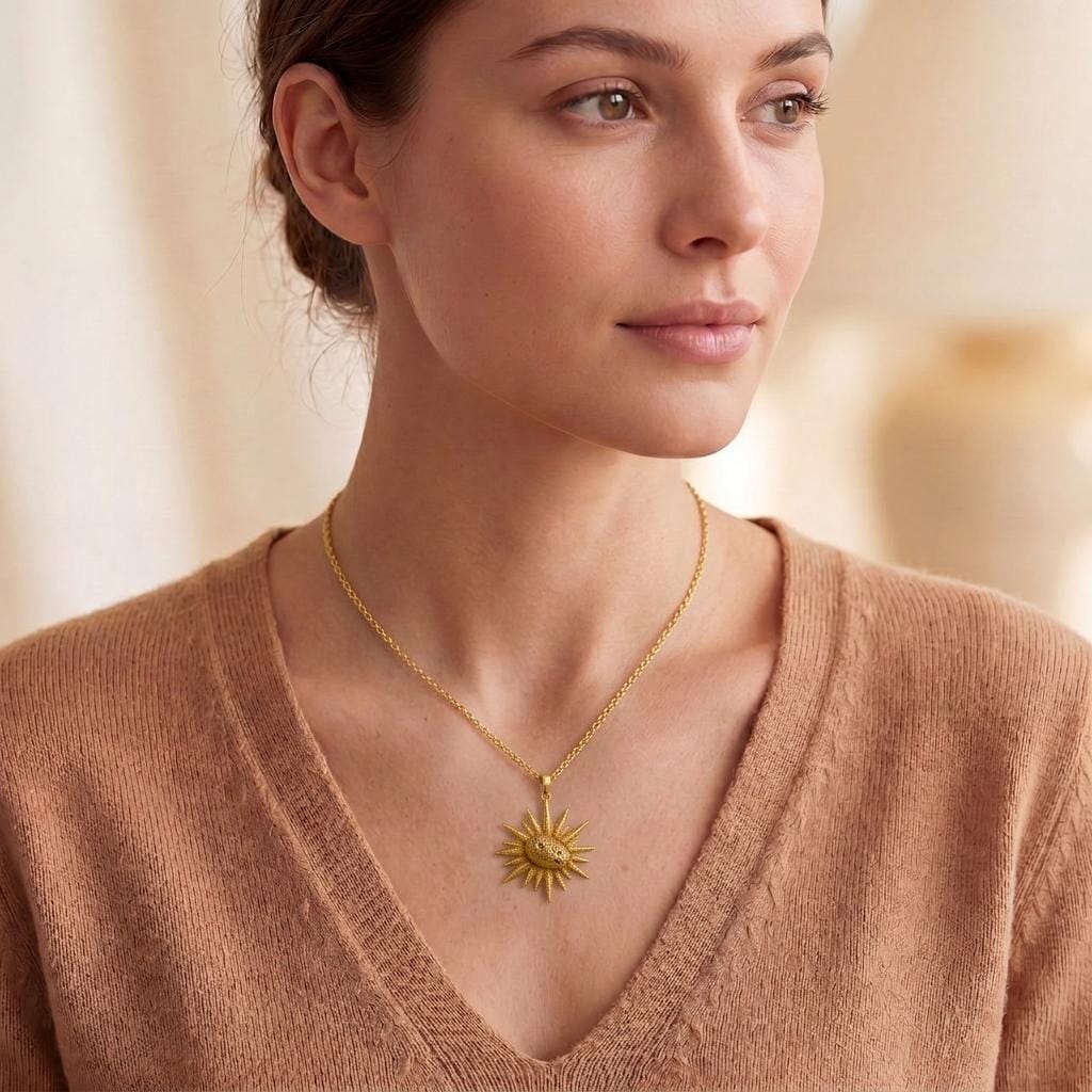Juno Asteroid Pendant Necklace | 925 Sterling Silver | Textured Celestial Design | Unique Space Lover Gift