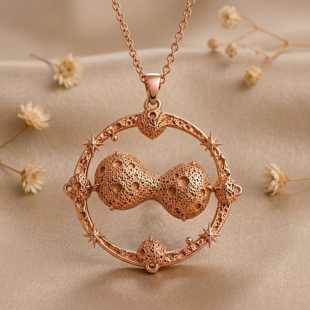 Kleopatra Asteroid Pendant Necklace | 925 Sterling Silver for Her | Cosmic Celestial Theme | Meaningful Gift for Her