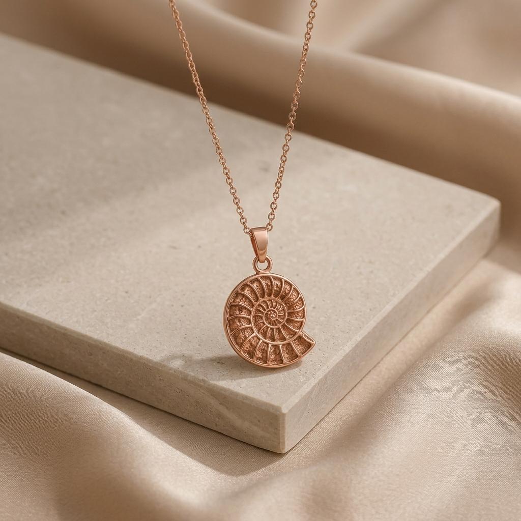 Ammonite Fossil Pendant Necklace | Sterling Silver | Nature Inspired | Unique Gift