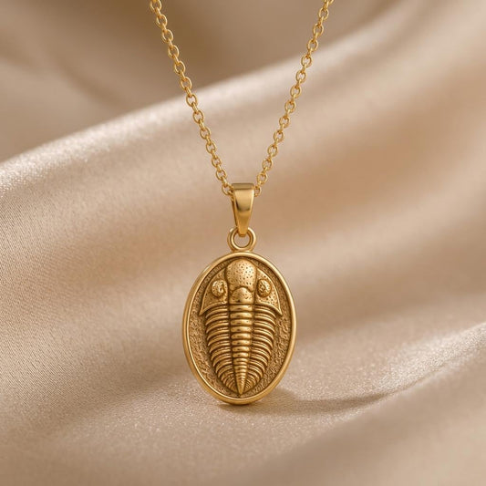 Trilobite Fossil Pendant Necklace | 925 Sterling Silver | Paleontology Theme | Unique Science Gift