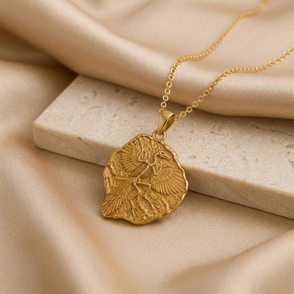 Archaeopteryx Fossil Pendant Necklace | 925 Sterling Silver, Science Lovers | Paleontology Theme, Nature Inspired