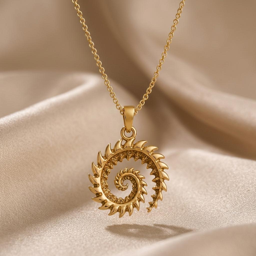 Helicoprion Spiral Tooth Pendant | Paleontology Enthusiasts | Prehistoric Fossil Theme | Unique Statement Gift