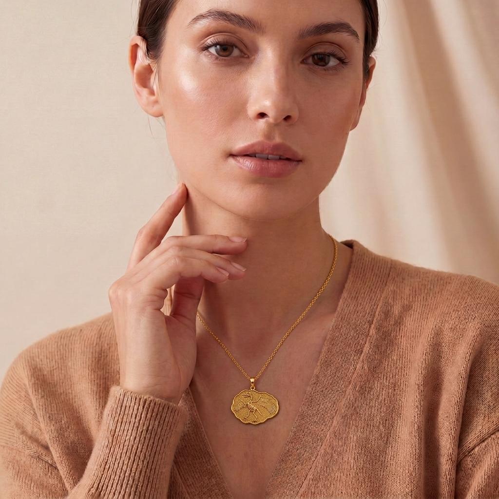 Argentavis Fossil Pendant Necklace | 925 Sterling Silver | Prehistoric Avian Design | Unique Science Lover Gift