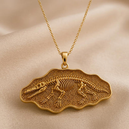 Ambulocetus Fossil Pendant | 925 Sterling Silver | Paleontology Inspired | Gift for Science Lovers