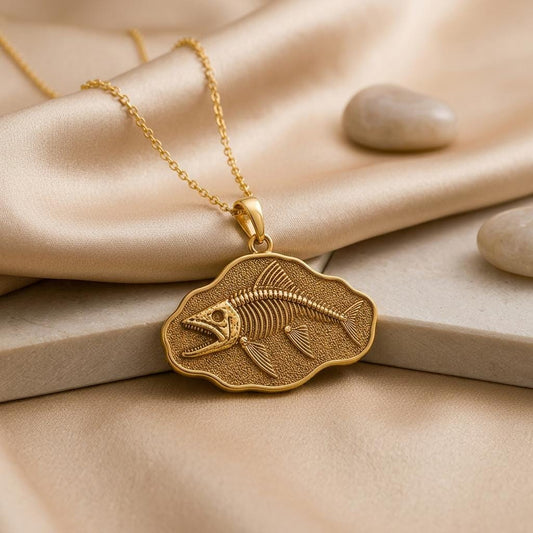 Leedsichthys Fossil Pendant Necklace | 925 Sterling Silver | Paleontology & Ocean Theme | Unique Statement Gift