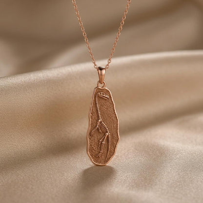 Tanystropheus Fossil Pendant Necklace | 925 Sterling Silver | Paleontology Theme | Science Lover Gift