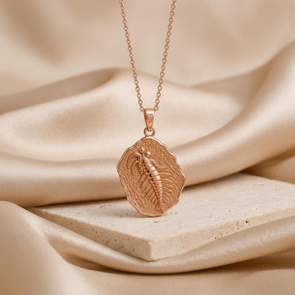 Anomalocaris Fossil Pendant Necklace | Sterling Silver | Prehistoric Creature Theme | Unique Educational Gift