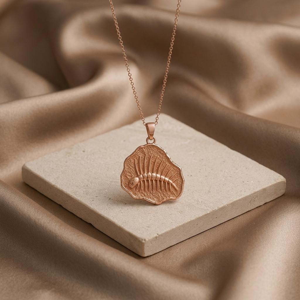 Hallucigenia Fossil Pendant | 925 Sterling Silver for Science Lovers | Prehistoric Paleontology Theme | Unique Gift for Curious Minds