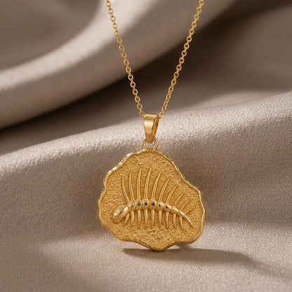 Hallucigenia Fossil Pendant | 925 Sterling Silver for Science Lovers | Prehistoric Paleontology Theme | Unique Gift for Curious Minds