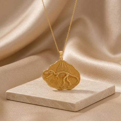 Spinosaurus Fossil Pendant | 925 Sterling Silver | Dinosaur Fossil Theme | Unique Science Gift