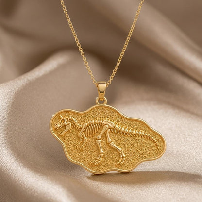 Carnotaurus Fossil Pendant | 925 Sterling Silver | Prehistoric Fossil Theme | Unique Science Gift