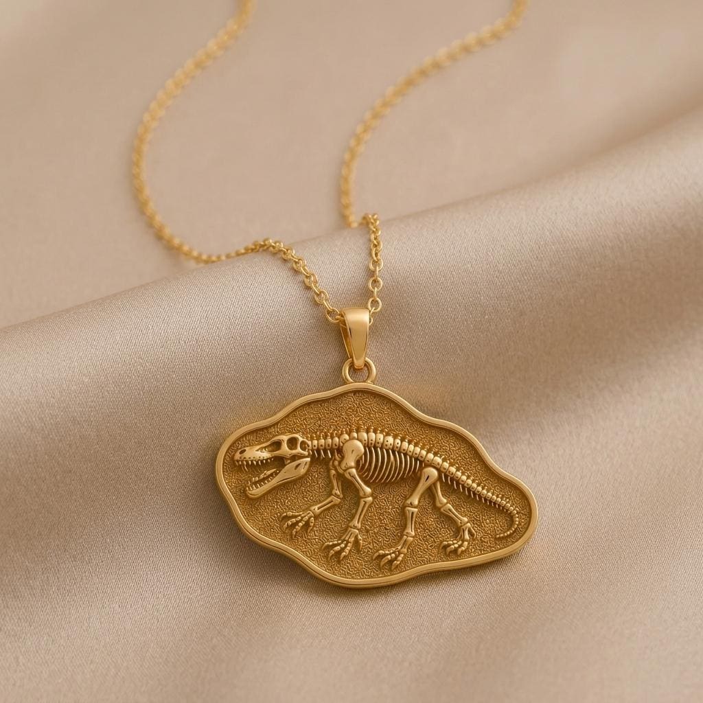 Andrewsarchus Fossil Pendant Necklace | 925 Sterling Silver | Paleontology Theme | Gift for Science Lovers