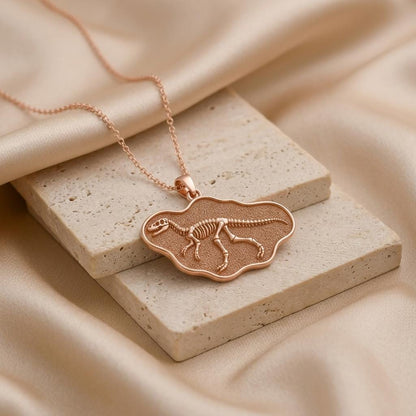 Compsognathus Fossil Pendant | 925 Sterling Silver | Dinosaur Fossil Theme | Unique Science Gift
