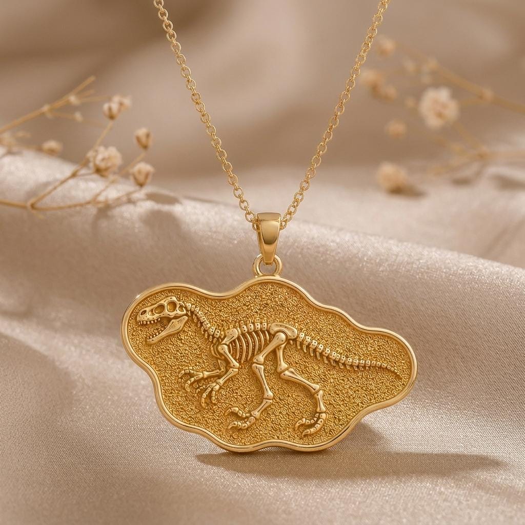 Deinonychus Fossil Pendant | Dinosaur Enthusiast | Dinosaur Fossil Theme | Unique Science Gift