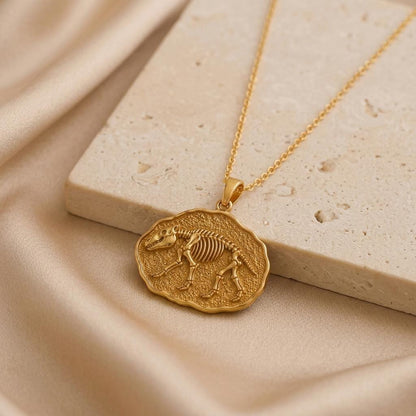 Moeritherium Fossil Pendant | 925 Sterling Silver | Prehistoric Animal Theme | Unique Science Gift
