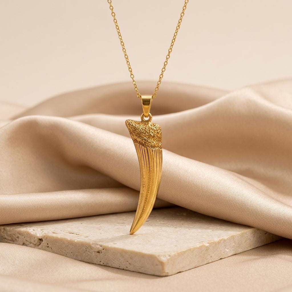 Edestus Tooth Pendant | 925 Sterling Silver Jewelry | Prehistoric Fossil Style | Unique Gift for Explorers