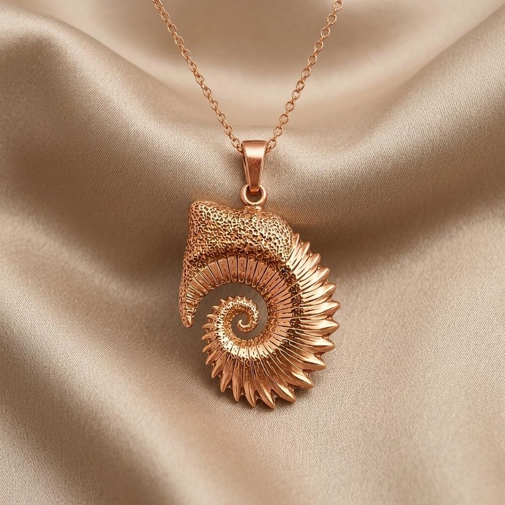 Helicoprion Spiral Tooth Pendant | 925 Sterling Silver | Prehistoric Fossil Theme | Unique Science Lover Gift