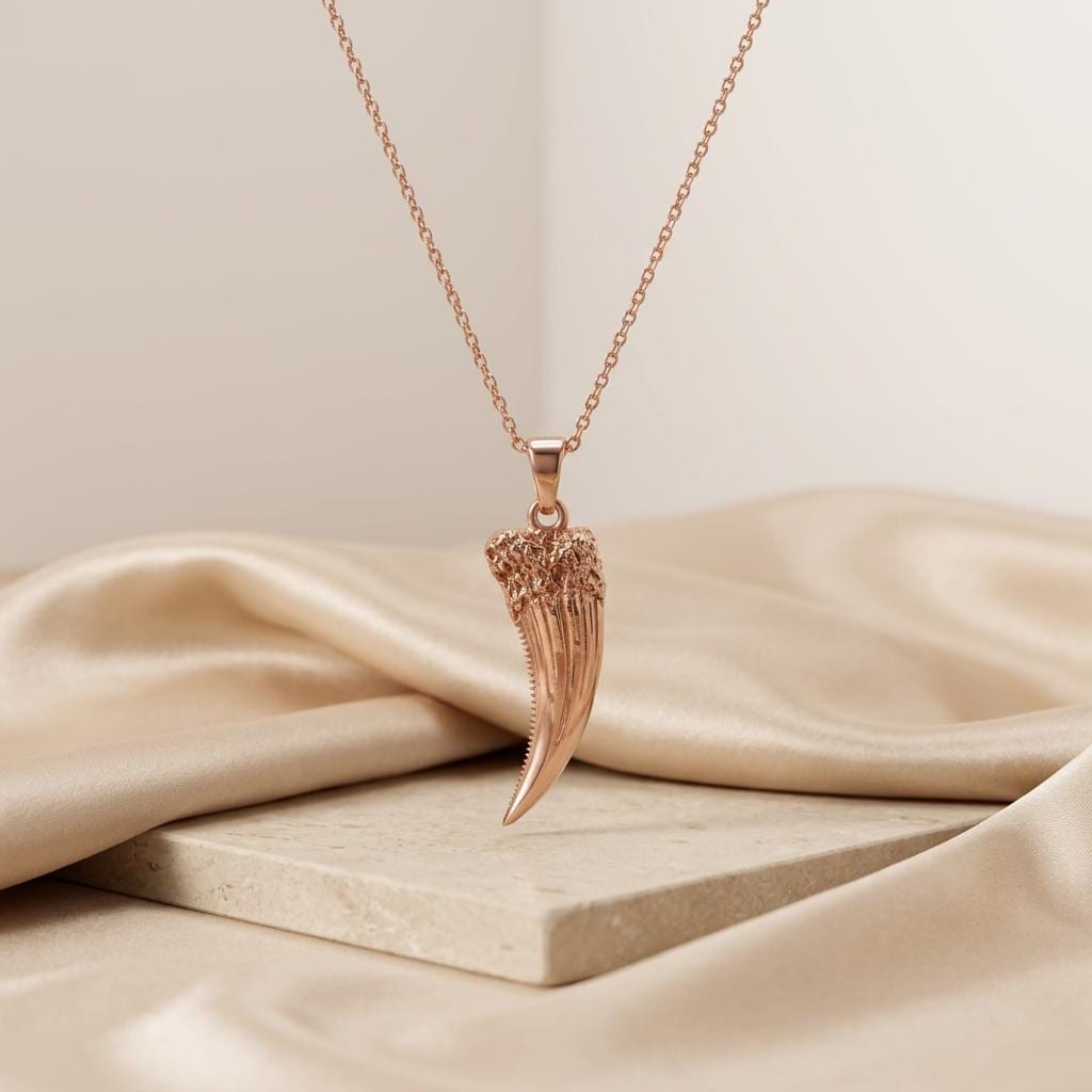 Homotherium Fang Pendant | 925 Sterling Silver | Prehistoric Theme | Unique Statement Gift