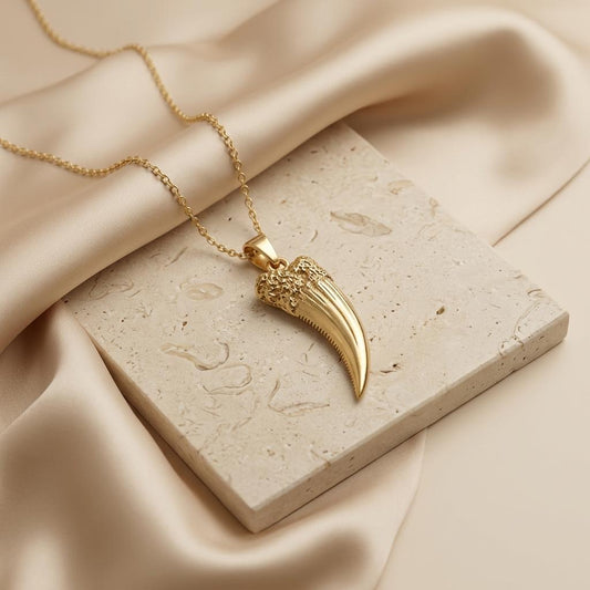 Homotherium Fang Pendant | 925 Sterling Silver | Prehistoric Theme | Unique Statement Gift