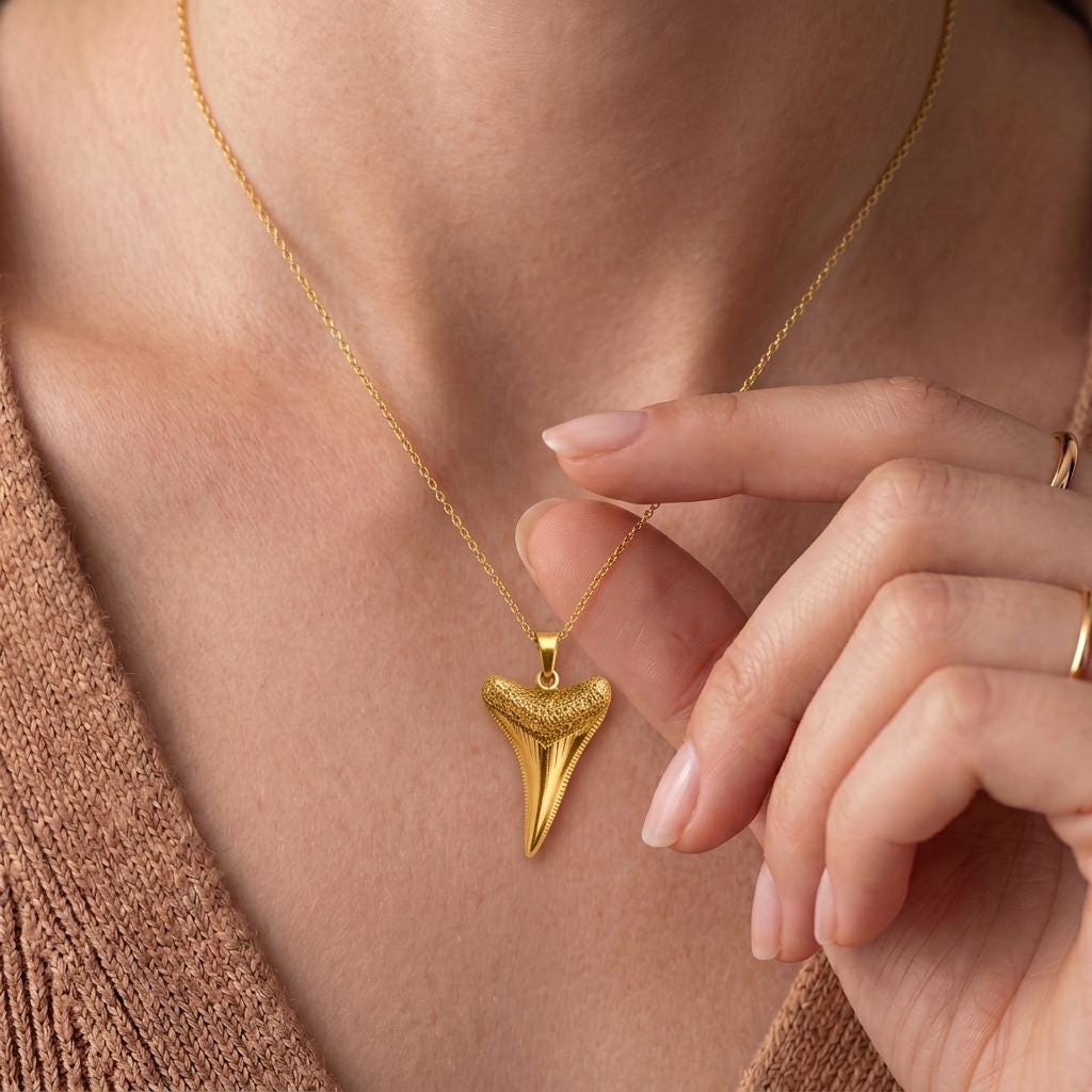 Squalicorax Tooth Pendant | 925 Sterling Silver | Prehistoric Ocean Theme | Gift for Ocean Enthusiasts