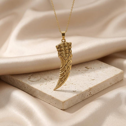 Dunkleosteus Jaw Tooth Pendant | 925 Sterling Silver | Prehistoric Fossil Style | Unique Statement Gift