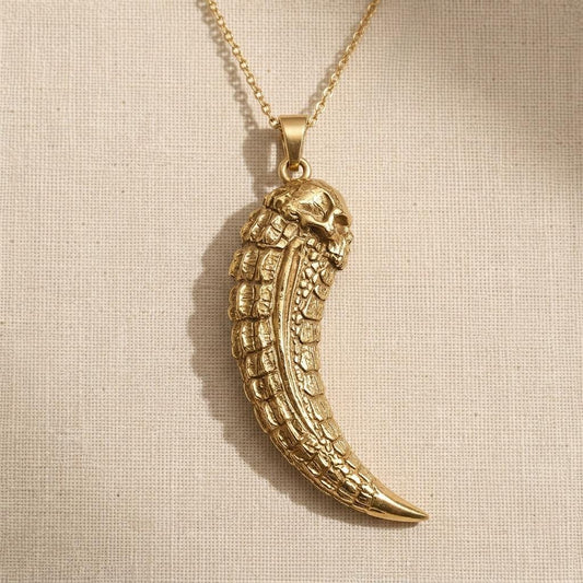 Gorgonopsid Fang Pendant | 925 Sterling Silver | Prehistoric Fossil Theme | Unique Gift for History Buffs