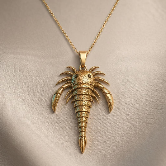 Eurypterid Pendant | 925 Sterling Silver | Prehistoric Fossil Theme | Unique Science Lover Gift