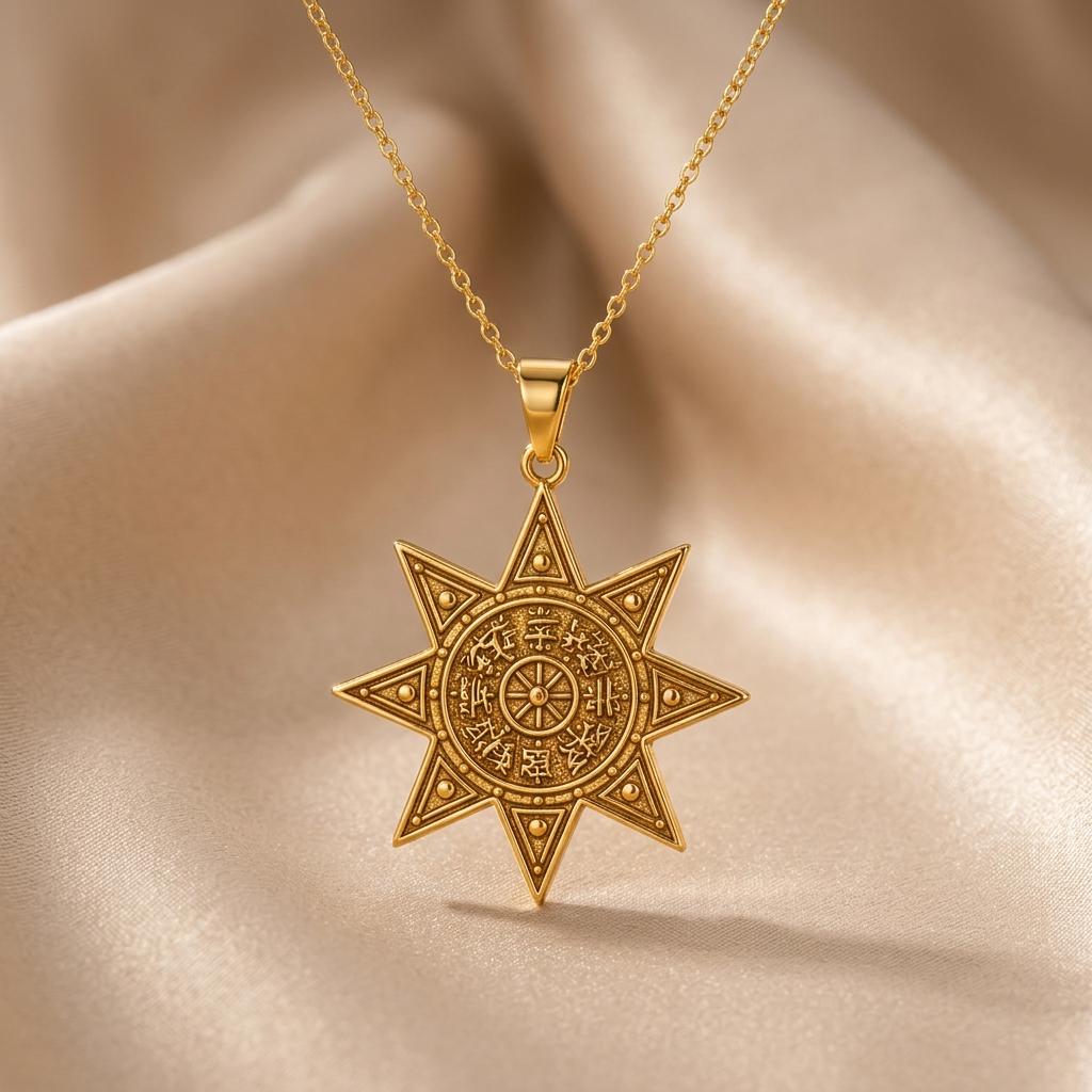 Babylon Star Pendant | 925 Sterling Silver | Ancient Mesopotamian Theme | Symbolic Protection Gift